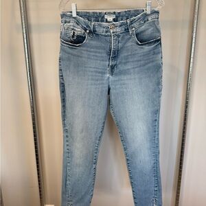 Good American Good Legs Crop Teisted Slit Blue667 - size 15